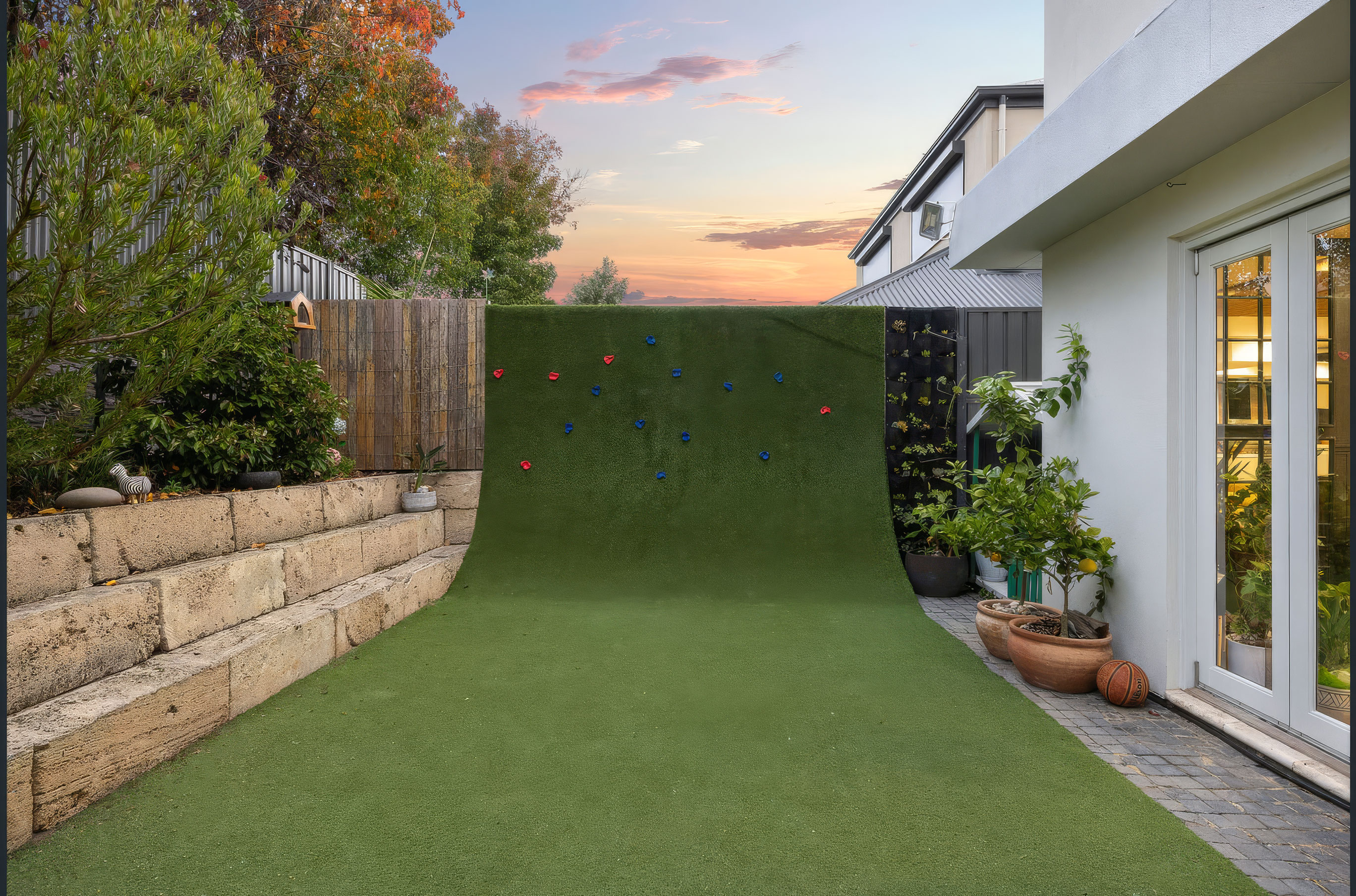 Backyard climbing wall